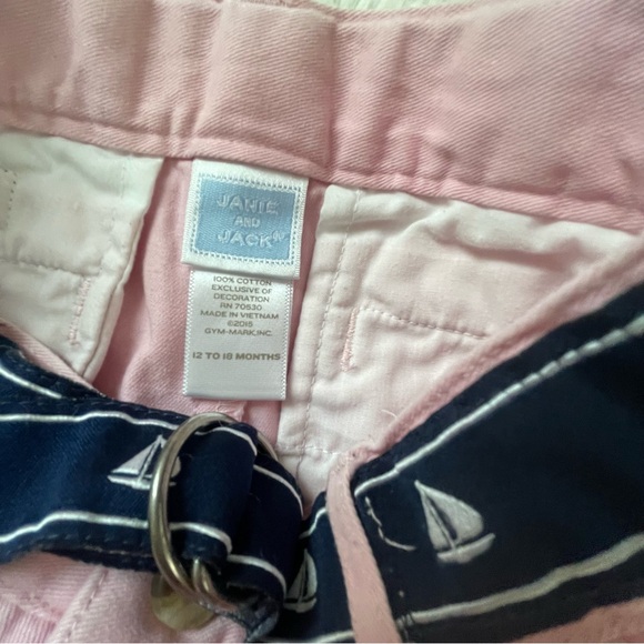 Janie And Jack Baby Boys Pink Sailor Boat Cotton Shorts Size 12–18m - Picture 4 of 4